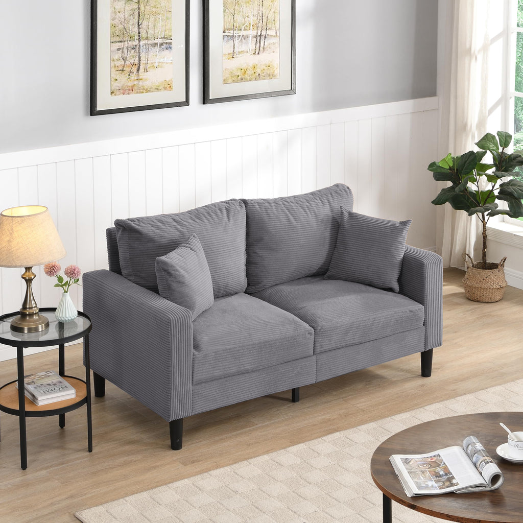 Light Gray Convertible Sleeper Loveseat Sofa M71931