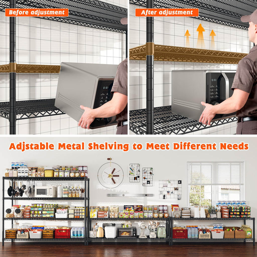 4-Tier Heavy Duty Metal Shelving Unit with Wheels O9674