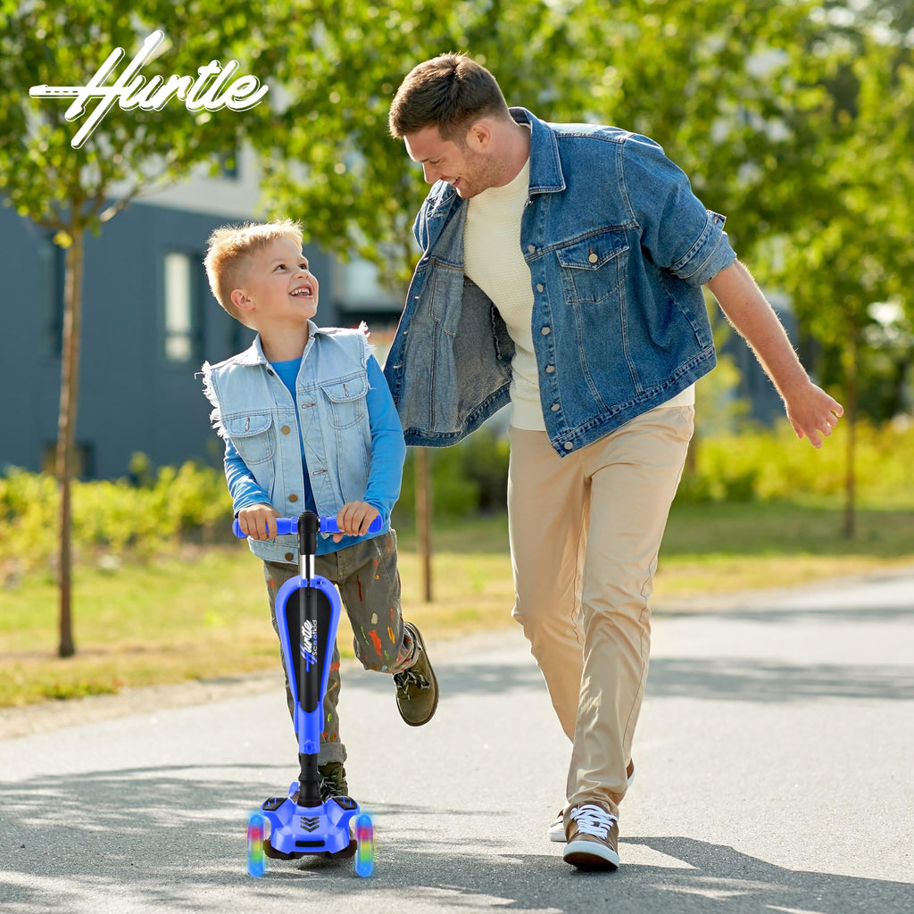 3-Wheeled Scooter with LED Lights, Adjustable Handlebar, and Foldable Seat X24178