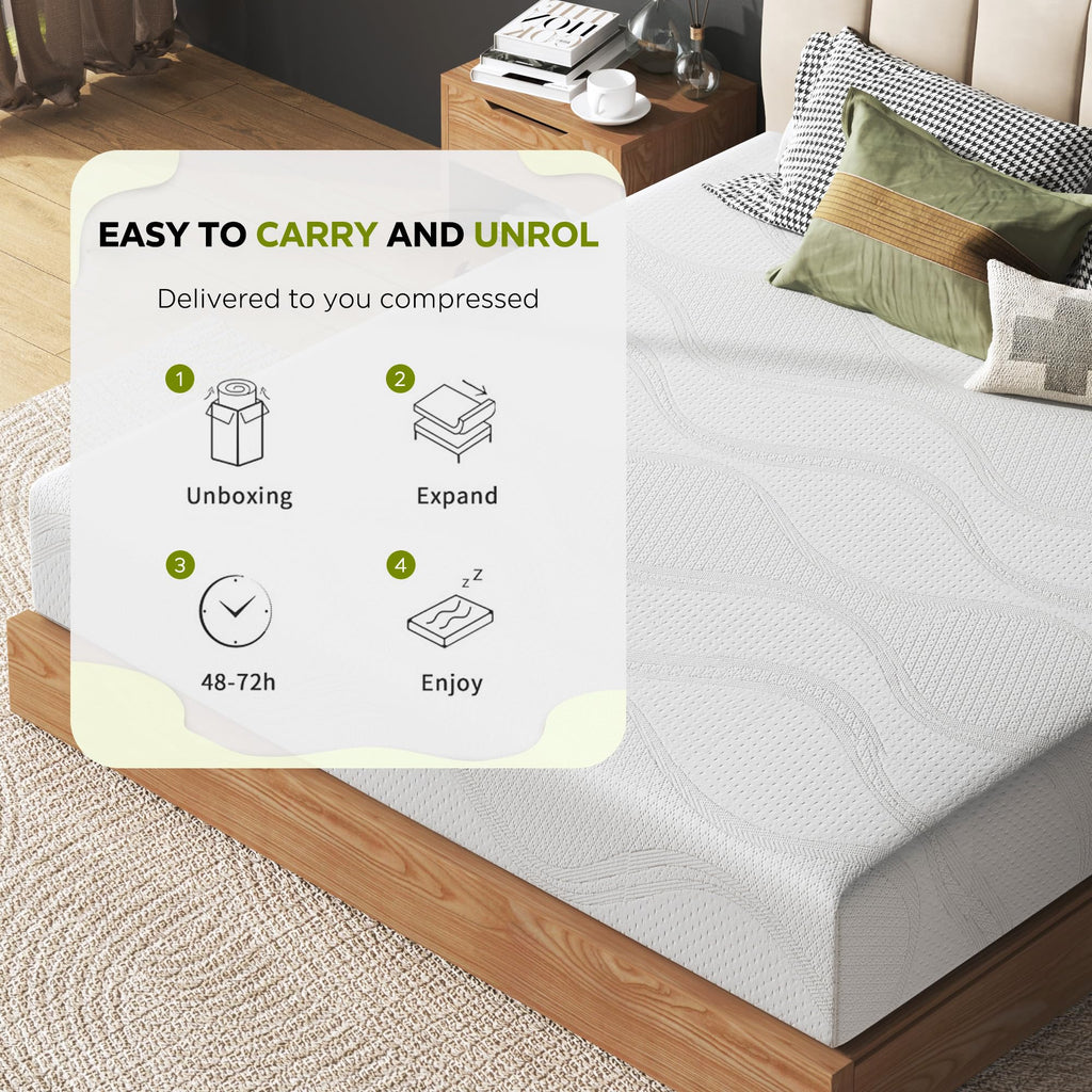 6 Inch Green Tea Gel Memory Foam Mattress B8427
