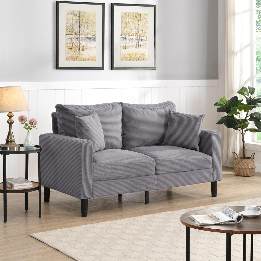 Light Gray Convertible Sleeper Loveseat Sofa M71931