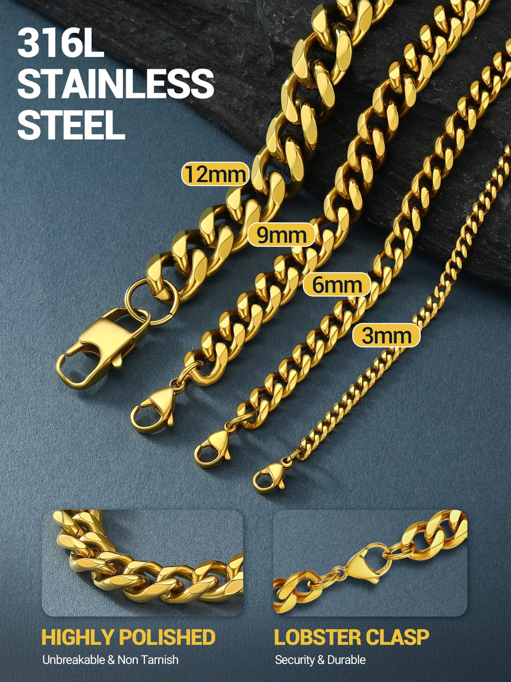 Cuban Chain Necklace 316L Stainless Steel N63274