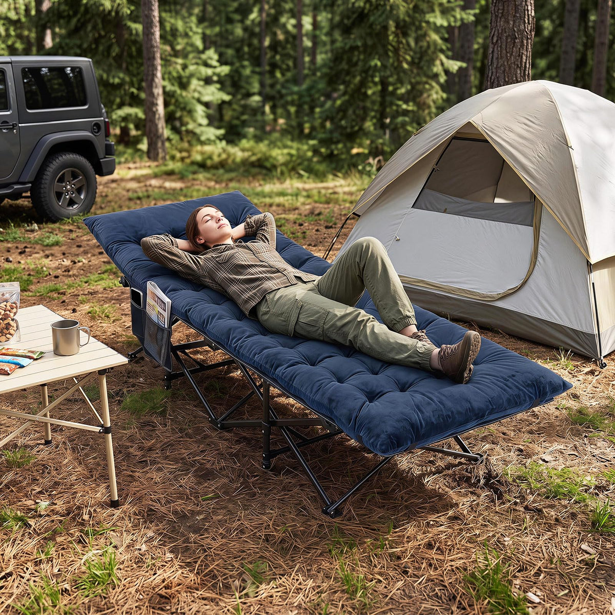Camping Cot with Padded Mat E8221