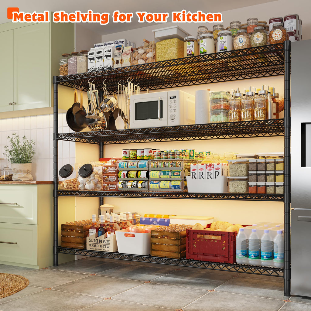 4-Tier Heavy Duty Metal Shelving Unit with Wheels O9674